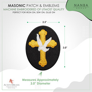 Christian Dove on a Cross Peace 3.5 Inches Patch Iron on Sew on - Product Image 3