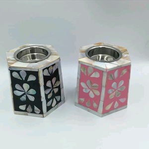 Portavelas Decorativo Hecho a Mano con Incrustaciones de Madreperla, Ecológico, con Impresión Personalizada, para Velas Aromáticas, Ideal para Regalo - Product Image 1