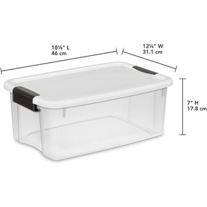 Set di 6 Contenitori di Plastica Trasparente Ultra Resistenti da 18 Quarti, Contenitori Organizzativi per Armadio, Bagno e Viaggi - Product Image 2