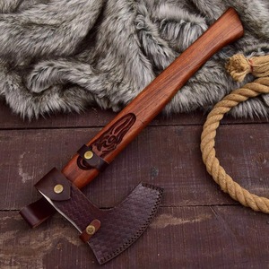 Hacha Tomahawk BA Enterprises Premium, Forjada a Mano en Acero con Alto Contenido de Carbono, Mango de Madera de Palisandro, Funda de Cuero, para Poda de Jardín - Product Image 6