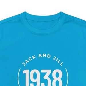 เสื้อยืดคอกลมแขนสั้นสีฟ้าสำหรับวัยรุ่นพร้อมโลโก้ปักแจ็คแอนด์จิล 1938 เสื้อยืดผ้าฝ้ายลำลองสตรีทแวร์สำหรับทุกวัน - Product Image 2