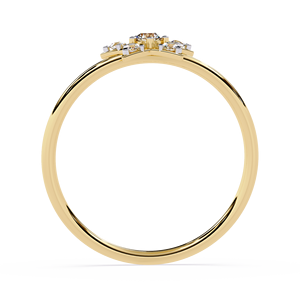 Anillo de estrella de oro macizo de 14k para mujer con diamante de corte redondo minimalista de diseñador, ideal para regalo, compromiso, aniversario, boda. - Product Image 3