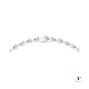 Collier de luxe en or blanc 14 carats avec diamant de laboratoire en forme de poire de 22,98 carats pour femmes - Product Image 4