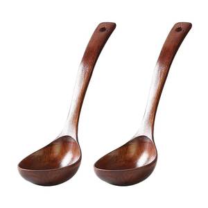 Eco-friendly High Quality Natural Wood Kitchen Utensil Serving Long Ladle Spoon for Cooking Soup Lightweight Vintage - Product Image 6