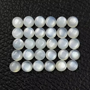 Pierres de lune rondes cabochonnées de 6 mm, pierres précieuses naturelles blanches, prix le plus bas, qualité AAA, pierres de lune en gros, pierres semi-précieuses - Product Image 3