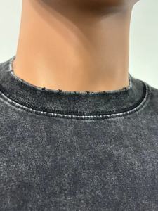 เสื้อยืดผู้ชายแฟชั่นปี 2024 ผ้าฝ้ายไซส์ใหญ่พิเศษ XXXXL ลุคพังก์ ฮิปฮอป สไตล์วินเทจ ลุคดิสเทรส - Product Image 4