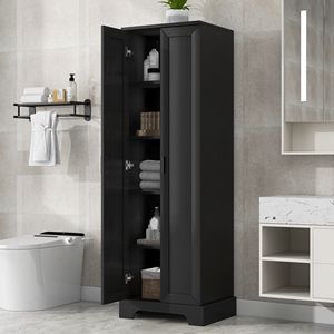 Armadio con Ripiani Regolabili e Due Ante in MDF per Ufficio o Bagno - Product Image 1