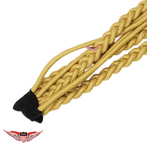 Aiguillette dorée, Aiguillette allemande, Cordon d'épaule, Aiguillettes de la Royal Navy, Aiguillette torsadée avec pointe dorée métallique - Product Image 3