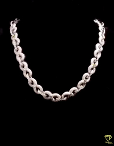 <b>Infinity</b> Link Chain VVS1 Quality Round Cut Moissanite Diamond Pass 925 Sterling Silver Tester Round diamond Bezal settings gift - Product Image 6