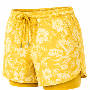 Shorts coupe classique avec fentes latérales, taille ajustable, pour le voyage, la plage, la mer, les activités nautiques, pour femme - Product Image 4