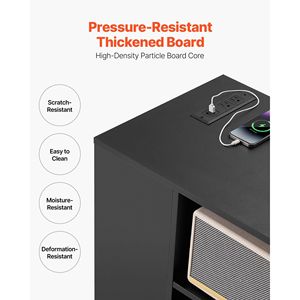 Armadietto Portadocumenti in Legno a 3 Cassetti Regolabile, Mobile con Serratura e Presa di Corrente, Scaffali Portadocumenti con Ruote e Serratura - Product Image 5