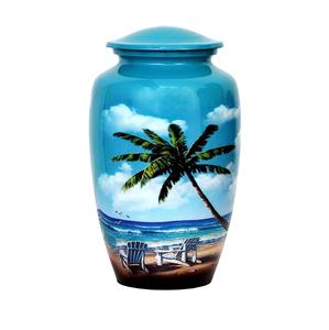 Beach Blue Cremation Urn for Human Ashes Handcrafted Adult Funeral Urn with Elegant Ocean-Inspired Finished Secure <b>Memorial</b> - Product Image 1