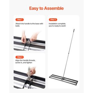 Rastrello di livellamento per prato in acciaio inox 48 ''X 10 \" Rastrello di livellamento 83.9 ''strumento di risparmio per impugnatura regolabile per Golf in giardino - Product Image 5