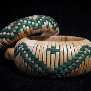 Conjunto de brazaletes de ratán tejido a la moda, joyería informal para fiestas, brazaletes, regalos de cumpleaños y fiestas para niñas al mejor precio - Product Image 3