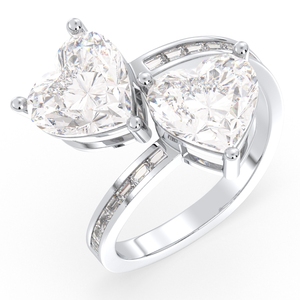 REYES New Design Heart Shape 4.2 Carat Moissanite Fine Jewelry in <b>925</b> Sterling <b>Silver</b> Engagement Promise <b>Rings</b> For Women - Product Image 2