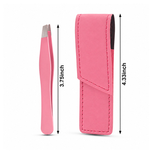 Pinzas para Cejas de Acero Inoxidable Rosa, Punta Inclinada y Puntiaguda, Estilo Moderno y Duradero, con Estuche, 3.75 Pulgadas - Product Image 3