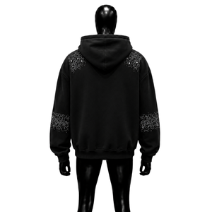 Black Rhinestone <b>Zip</b> Up Hoodie Oversized Streetwear Hoodie Unisex Full <b>Zip</b> <b>Hooded</b> Sweatshirt Casual Cotton Fashion Winter Wears - Product Image 2