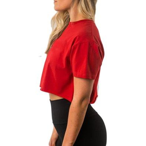 Women Slim Fit Short Sleeve Crop Top Shirts with Logo Print Custom Cotton Blend Street Wear Crop Tops For Women - Product Image 6