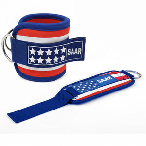 Bracelet de cheville personnalisable avec anneau en D pour la musculation en salle de sport, en coton/polyester, sangle réglable, antidérapant, protection professionnelle - Product Image 1