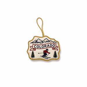 Ornement de chaussure de ski de Telluride fait main, décoration d'hiver de Noël - Product Image 3