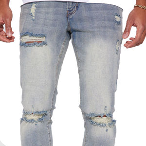 Unisex High Quality Custom Streetwear Contrast Paint Splashed Slim <b>Flared</b> <b>Jeans</b> Stacked Flare Denim Pants - Product Image 4