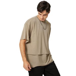 Camisetas personalizadas al por mayor de alta calidad Camiseta de algodón con cuello redondo Caja sólida Camiseta en blanco para hombre Boxy Fit - Product Image 3