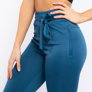 Women's Mid Waist Drawstring Full Length Wide Leg <b>Pants</b> Solid Color Knitted Spandex Polyester Loose Fit Casual Breathable <b>Summer</b> - Product Image 5