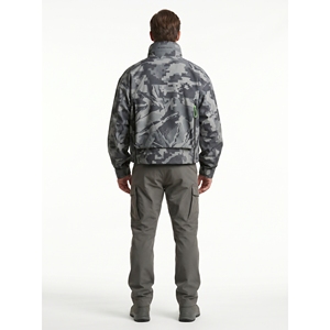 Blouson d'hiver épais imperméable en softshell camouflage personnalisé, coupe bomber courte et carrée, avec fermeture éclair, motif uni, style streetwear, pour la chasse, OEM - Product Image 2