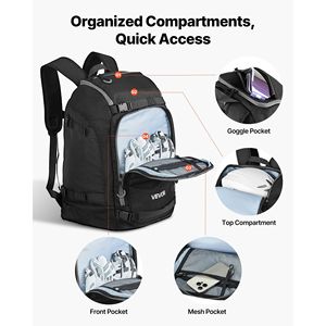 Borsa da sci con scarponi da Snowboard da sci 55L impermeabile esterno materiale Oxford 1680D resistente zaino da viaggio spazio per caschi da uomo donna - Product Image 3