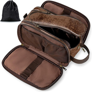 Premium Leather Tactical <b>Backpack</b> Toiletry Bag Waterproof Cosmetic Organizer Durable Construction for Stylish Travel Storage Low - Product Image 1