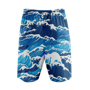 Short de bain pour homme à séchage rapide personnalisé avec cordon de serrage, maillot de bain pour l'été, short de surf respirant en polyester pour homme - Product Image 2