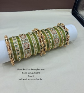 PADMAWATI <b>BANGLES</b> PRIVATE LIMITED High Quality Luxury Tungsten <b>Gold</b> Plated Multi Color Women's <b>Bangles</b> <b>Set</b> Engagement Gift - Product Image 1