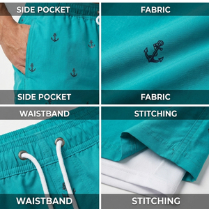 Pantalones Cortos Deportivos Casuales 2 en 1 para Hombre, de Secado Rápido, 100% Algodón, Anti-UV, con Estampado de Ancla Negra, Traje de Baño Confiable de Alibaba - Product Image 6