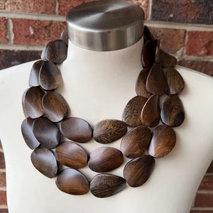 Natural Wooden Pendant Necklace for Women Handcrafted Eco Friendly Boho Style Jewelry Lightweight Ethnic Fashion Gift <b>Wall</b> <b>Signs</b> - Product Image 1