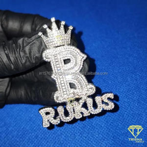 Luxury "R Rukus " Necklace Iced Out Diamond Pendant Gold Plated Jewelry - Product Image 1
