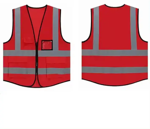 Veste haute visibilité multi-poches NESTA SPORTS de haute qualité, gilet de sécurité réfléchissant fluorescent pour les travailleurs du bâtiment - Product Image 4