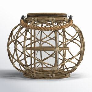 Portavelas y farol montados en la pared de ratán Otros tipos de tarros de velas - Product Image 1