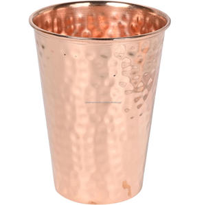Vaso de cobre martillado de 550ml sin revestimiento, ecológico, desechable, Ayurveda, beneficios para la salud, vasos, Metal, cobre - Product Image 1