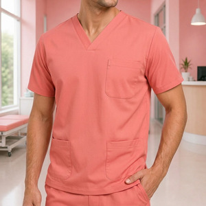 <b>Doctor</b> Scrub Uniform <b>Set</b> Unisex Breathable V Neck Polyester Spandex Cooling Breathable Workwear - Product Image 2