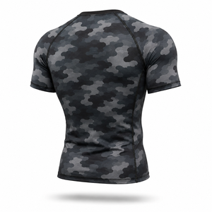 Custom <b>Men</b> Camouflage <b>Compression</b> Rash Guard Short Sleeve Gym <b>Shirt</b> Athletic Fitness Training Workout Sportswear Base Layer Top - Product Image 3