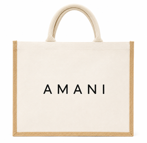 กระเป๋าช้อปปิ้งผ้าแคนวาสลายคาลิโก่รักษ์โลก AMANI ขนาดใหญ่ หูหิ้วแบบตัวอักษร ใช้ได้ทุกวัน สำหรับซุปเปอร์มาร์เก็ต - Product Image 1