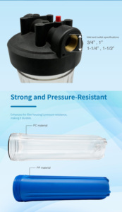 ระบบน้ำเชิงพาณิชย์แบบแมนนวล20 "ระบบน้ำในครัวเรือนระบบการกรองน้ำแบบรีเวอร์ออสโมซิสแบบ YTB-20BL พลาสติก50 GPD - Product Image 4