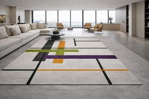 Modern Abstract Line Area Rug Large Living Room Carpet Minimalist Hand Tufted <b>Floor</b> Decor Soft Plush Bedroom Carpet Home Rug - Product Image 5