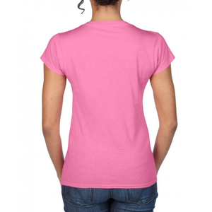 Camiseta Unisex de Cuello en V, Manga Corta, Color Rosa Sólido, Corte Regular, Estilo Casual Deportivo, 100% Algodón, Tejido Jersey Transpirable, para Invierno - Product Image 4