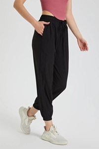 Pantalones Deportivos Casuales de Cintura Alta y Pierna Ancha para Mujer, Pantalones de Chándal de Algodón con Bolsillos para Gimnasio y Fitness, Venta al Por Mayor - Product Image 3