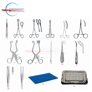 Juego profesional de instrumentos quirúrgicos de acero inoxidable de 23 piezas para la extracción de costillas y cirugía reconstructiva. - Product Image 3