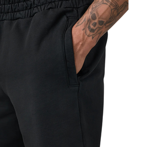 Mens Black Washed Sweat Shorts Elastic Waist Drawstring Casual Lounge Fitness Training Sportswear Activewear Shorts - Product Image 3