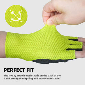 ถุงมือปั่นจักรยานคุณภาพสูง ถุงมือแข่งจักรยานแบบทนทาน แผ่นเจลรองนิ้วครึ่ง ถุงมือออกกำลังกาย ฟิตเนส ยกน้ำหนัก กันลื่น - Product Image 4