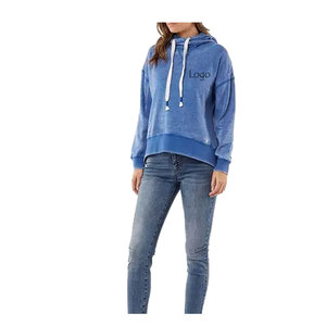 Buy High Quality Stylish Women Hoodies Wholesale New Design Solid Color Streetwear Winter Custom Printed 100% Cotton Hoodies - Product Image 5