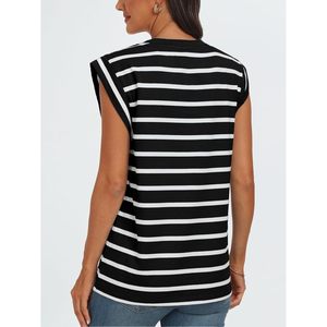 Camisetas sin mangas de verano para mujer 2025, camisetas sin mangas informales a la moda, Camisetas Básicas de gran tamaño con manga gorra, blusas y camisas - Product Image 5